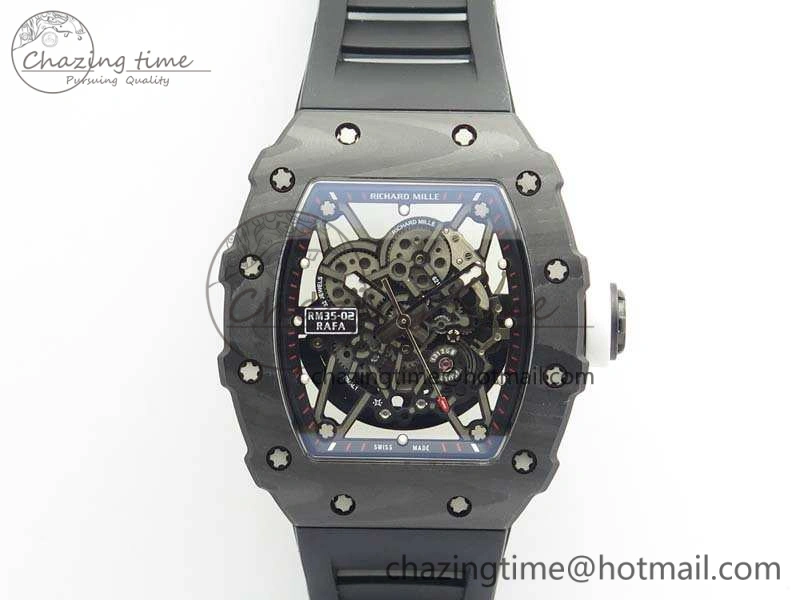 RM035-02 Rafael Nadal FC Ti Case KVF Best Edition Skeleton Dial White On Rubber Strap MIYOTA8215 V2