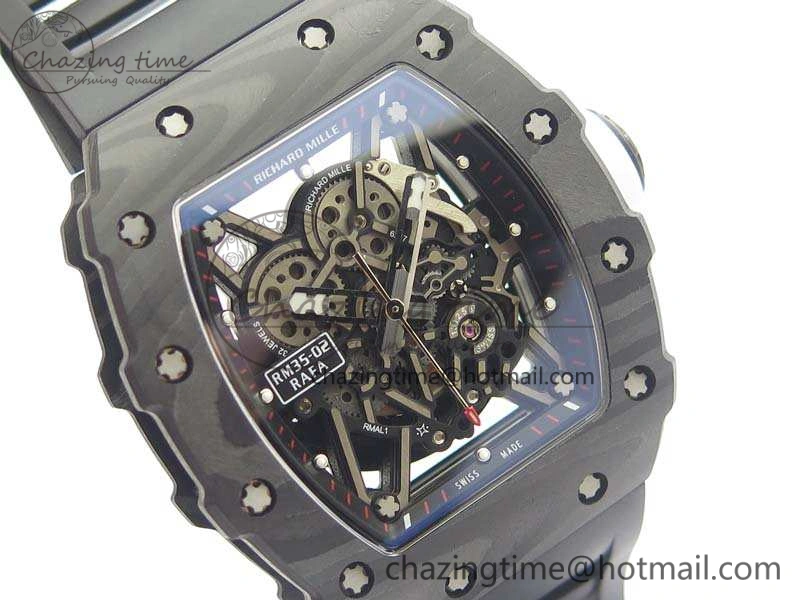 RM035-02 Rafael Nadal FC Ti Case KVF Best Edition Skeleton Dial White On Rubber Strap MIYOTA8215 V2