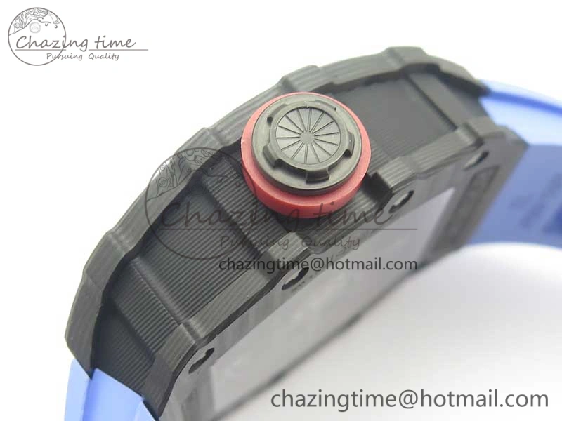 RM035-02 Rafael Nadal Forge Carbon Titanium Case KVF Best Edition Skeleton Dial Red on Blue Rubber Strap MIYOTA8215 V2