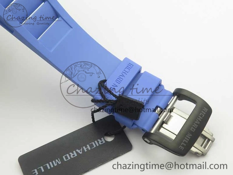 RM035-02 Rafael Nadal Forge Carbon Titanium Case KVF Best Edition Skeleton Dial Red on Blue Rubber Strap MIYOTA8215 V2