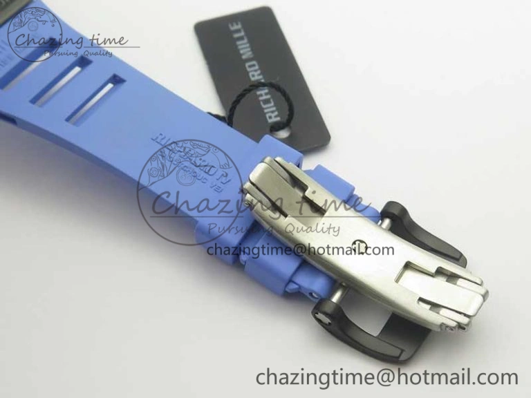 RM035-02 Rafael Nadal Forge Carbon Titanium Case KVF Best Edition Skeleton Dial Red on Blue Rubber Strap MIYOTA8215 V2