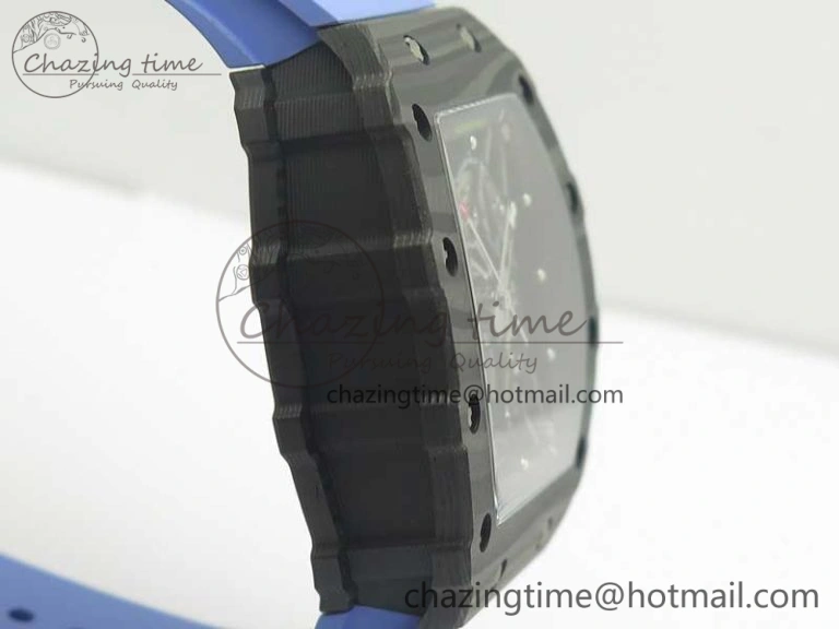 RM035-02 Rafael Nadal Forge Carbon Titanium Case KVF Best Edition Skeleton Dial Red on Blue Rubber Strap MIYOTA8215 V2