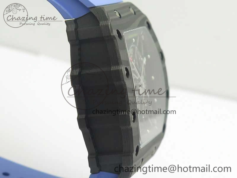 RM035-02 Rafael Nadal Forge Carbon Titanium Case KVF Best Edition Skeleton Dial Red on Blue Rubber Strap MIYOTA8215 V2