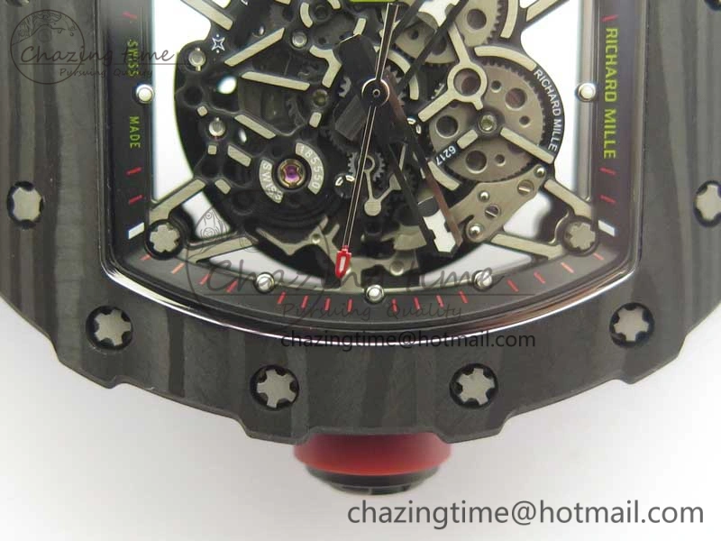RM035-02 Rafael Nadal Forge Carbon Titanium Case KVF Best Edition Skeleton Dial Red on Blue Rubber Strap MIYOTA8215 V2