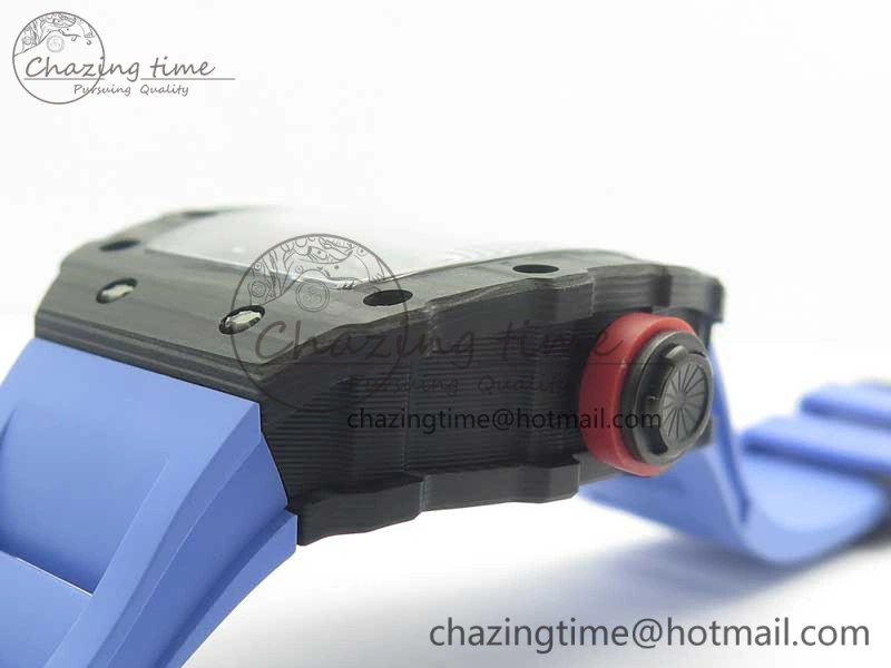 RM035-02 Rafael Nadal Forge Carbon Titanium Case KVF Best Edition Skeleton Dial Red on Blue Rubber Strap MIYOTA8215 V2