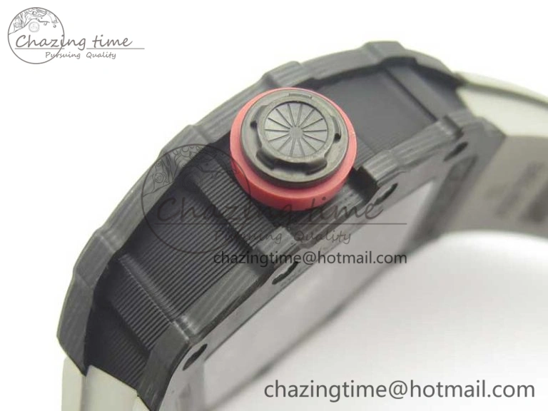 RM035-02 Rafael Nadal Forge Carbon Titanium Case KVF Best Edition Skeleton Dial Red on Gray Rubber Strap MIYOTA8215 V2