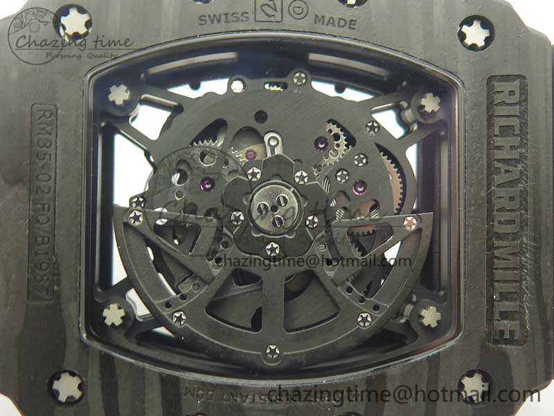 RM035-02 Rafael Nadal Forge Carbon Titanium Case KVF Best Edition Skeleton Dial Red on Gray Rubber Strap MIYOTA8215 V2