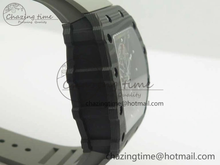 RM035-02 Rafael Nadal Forge Carbon Titanium Case KVF Best Edition Skeleton Dial Red on Gray Rubber Strap MIYOTA8215 V2