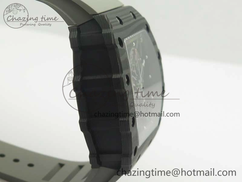 RM035-02 Rafael Nadal Forge Carbon Titanium Case KVF Best Edition Skeleton Dial Red on Gray Rubber Strap MIYOTA8215 V2