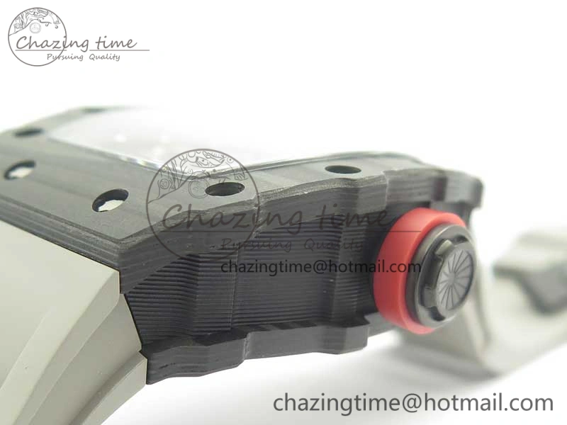 RM035-02 Rafael Nadal Forge Carbon Titanium Case KVF Best Edition Skeleton Dial Red on Gray Rubber Strap MIYOTA8215 V2
