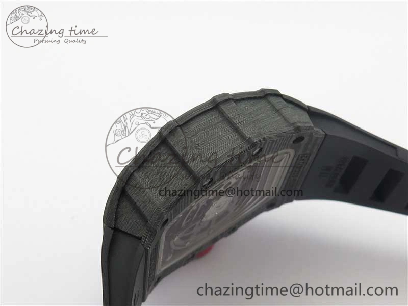 RM035-02 Real Forge Carbon Z+F 1:1 Best Edition Skeleton Dial on Black Rubber Strap NH05A