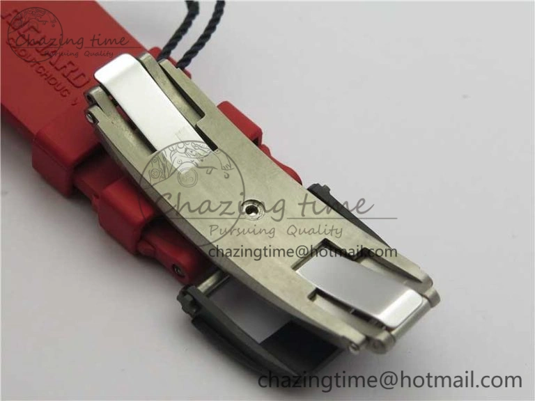 RM035-02 Real Forge Carbon Z+F 1:1 Best Edition Skeleton Dial on Red Rubber Strap NH05A