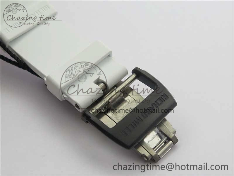 RM035-02 Real Forge Carbon Z+F 1:1 Best Edition Skeleton Dial on White Rubber Strap NH05A