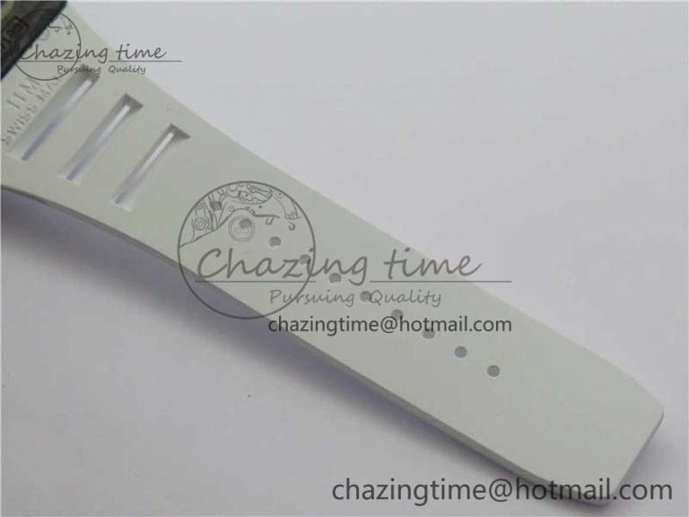 RM035-02 Real Forge Carbon Z+F 1:1 Best Edition Skeleton Dial on White Rubber Strap NH05A