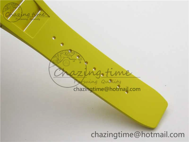 RM035-02 Real Forge Carbon Z+F 1:1 Best Edition Skeleton Dial on Yellow Rubber Strap NH05A