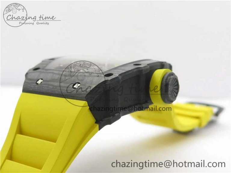 RM035-02 Real Forge Carbon Z+F 1:1 Best Edition Skeleton Dial on Yellow Rubber Strap NH05A