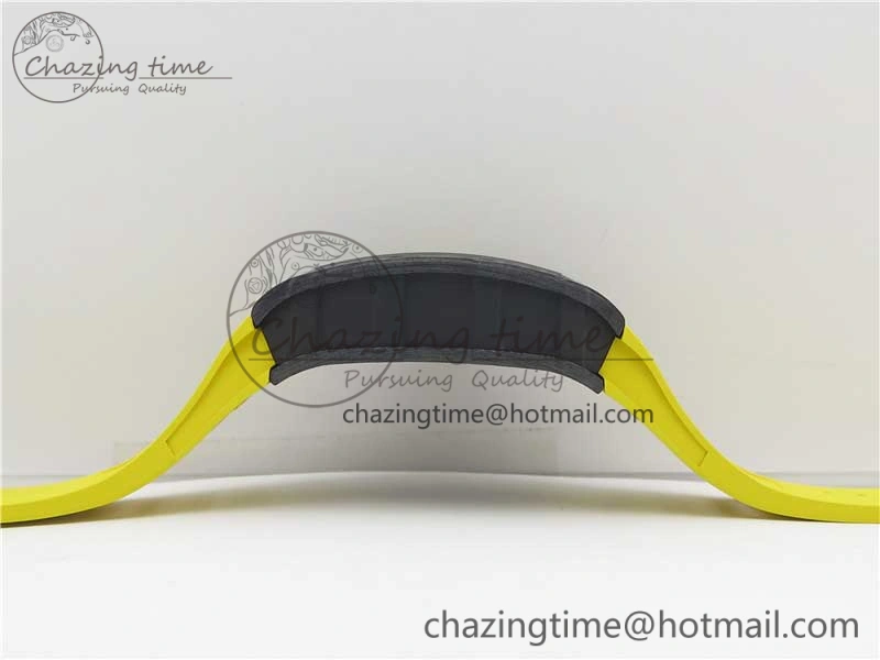 RM035-02 Real Forge Carbon Z+F 1:1 Best Edition Skeleton Dial on Yellow Rubber Strap NH05A