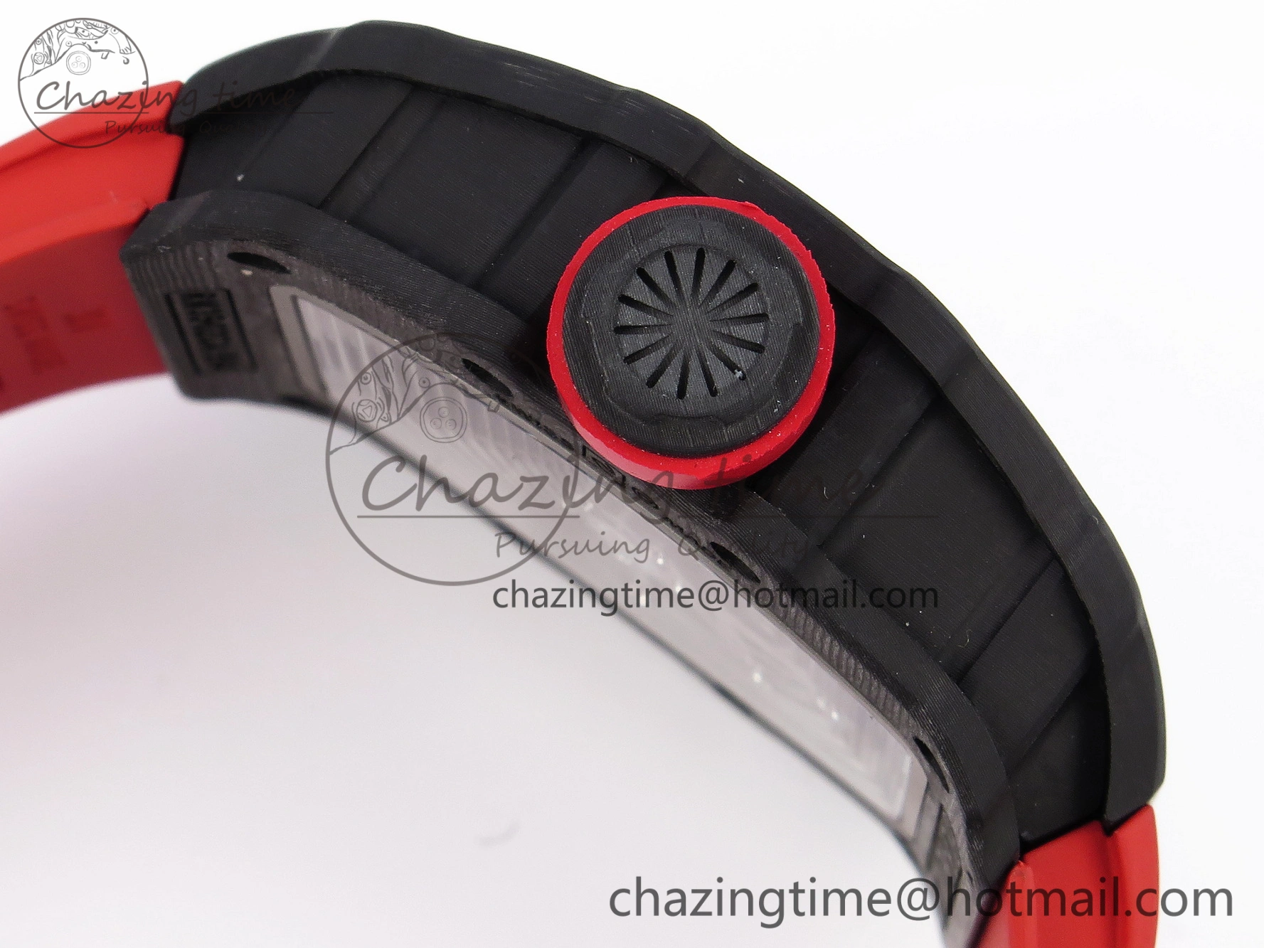 RM035-02 Real NTPT T+F 1:1 Best Edition Skeleton Dial on Red Rubber Strap