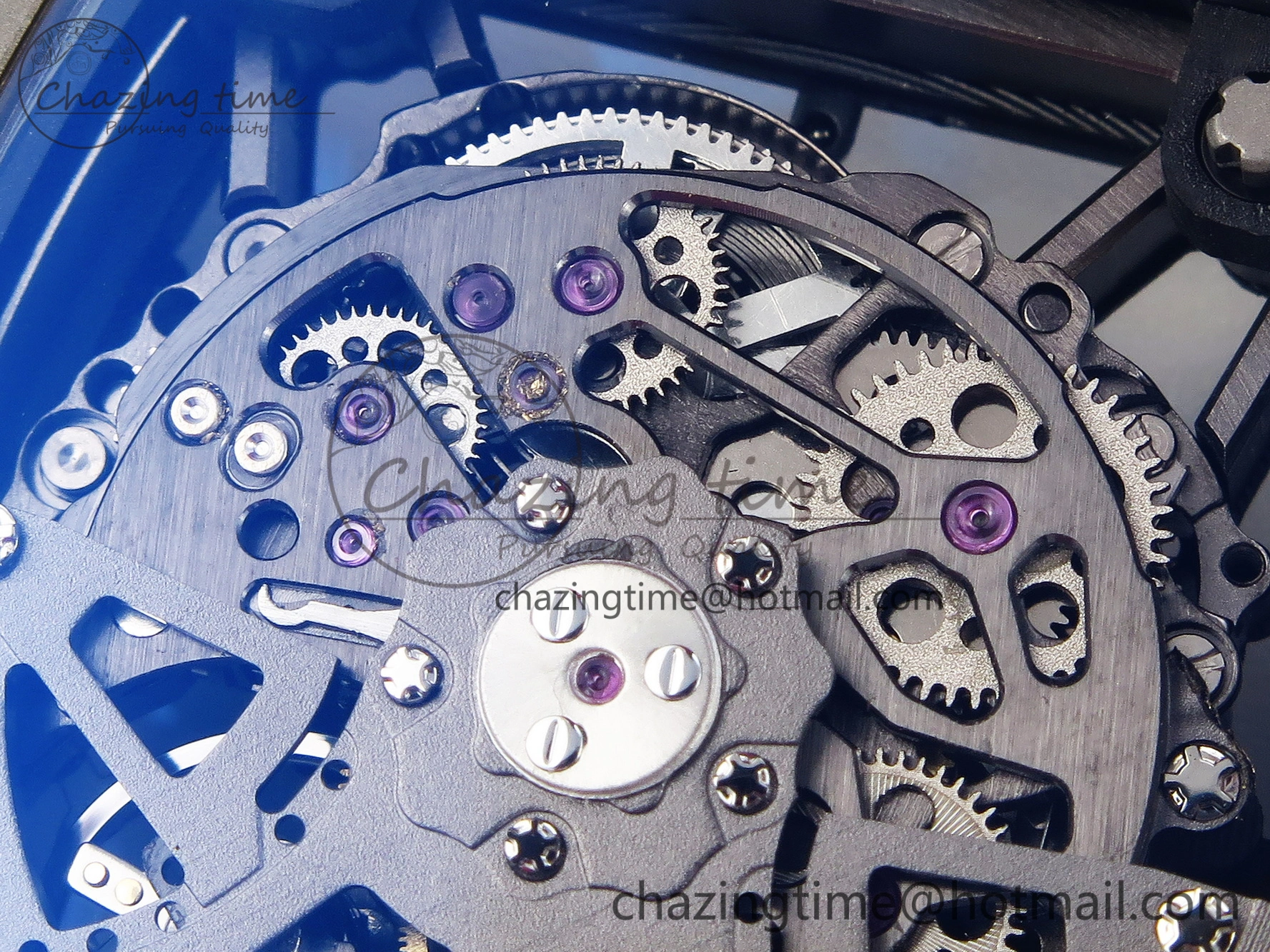 RM035-02 Real NTPT T+F 1:1 Best Edition Skeleton Dial on Red Rubber Strap