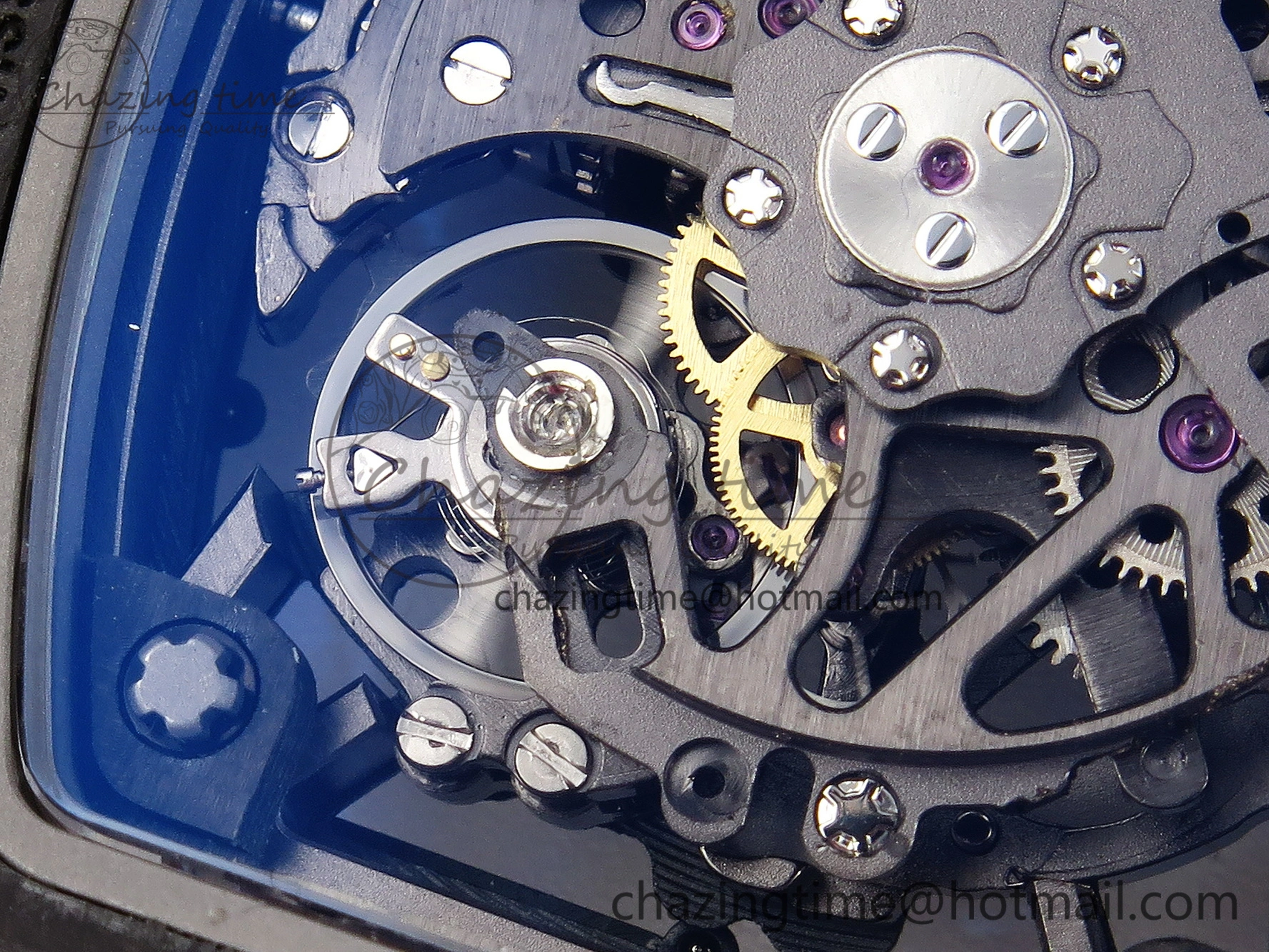 RM035-02 Real NTPT T+F 1:1 Best Edition Skeleton Dial on Red Rubber Strap