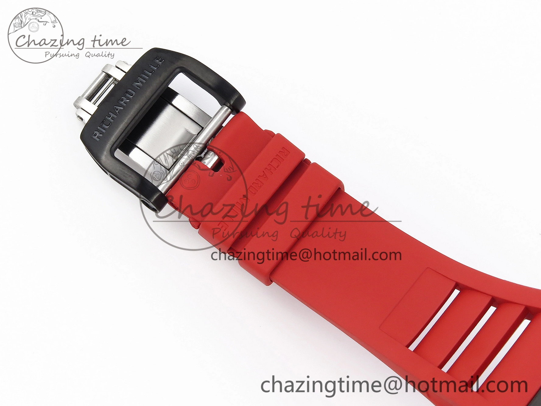 RM035-02 Real NTPT T+F 1:1 Best Edition Skeleton Dial on Red Rubber Strap