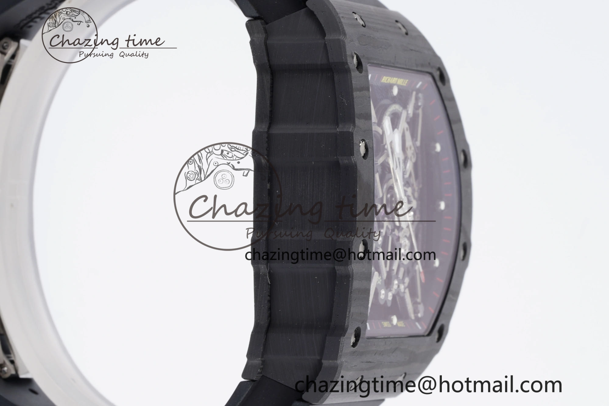 RM035-02 Real NTPT ZF 1:1 Best Edition Skeleton Dial on Black Rubber Strap NH05A V3+