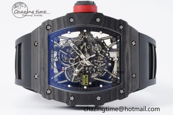 RM035-02 Real NTPT ZF 1:1 Best Edition Skeleton Dial on Black Rubber Strap NH05A V3+