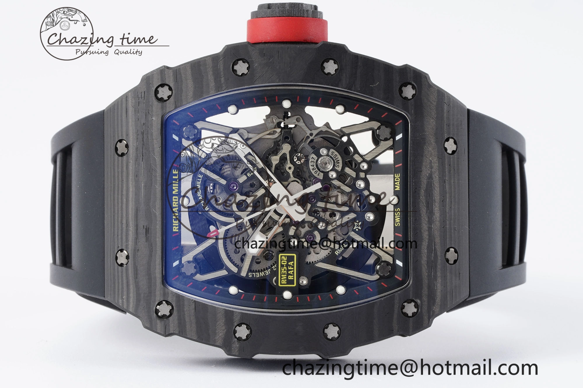 RM035-02 Real NTPT ZF 1:1 Best Edition Skeleton Dial on Black Rubber Strap NH05A V3+