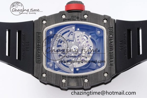 RM035-02 Real NTPT ZF 1:1 Best Edition Skeleton Dial on Black Rubber Strap NH05A V3+
