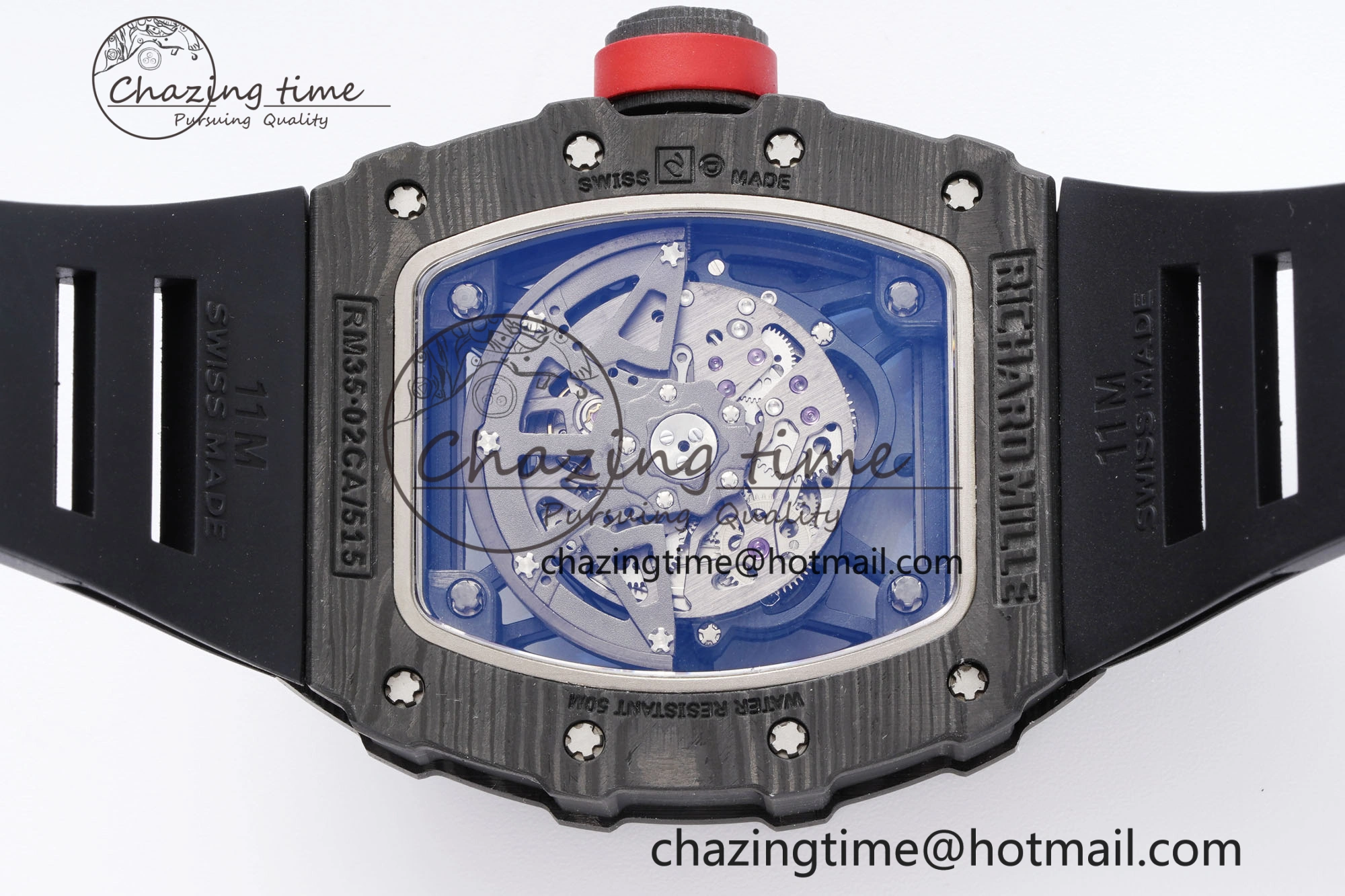 RM035-02 Real NTPT ZF 1:1 Best Edition Skeleton Dial on Black Rubber Strap NH05A V3+