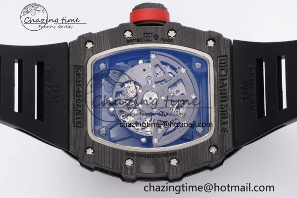 RM035-02 Real NTPT ZF 1:1 Best Edition Skeleton Dial on Black Rubber Strap NH05A V3+