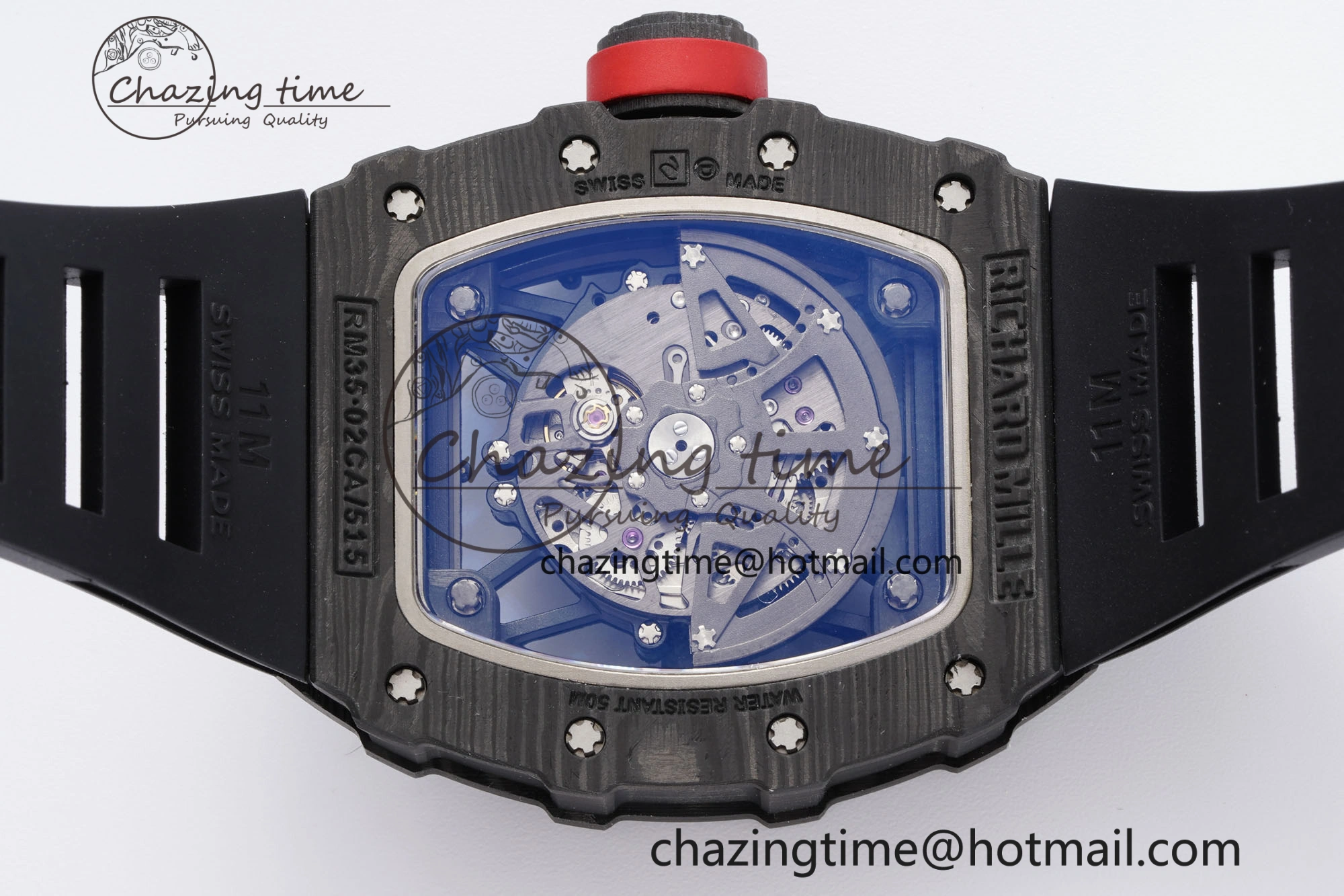 RM035-02 Real NTPT ZF 1:1 Best Edition Skeleton Dial on Black Rubber Strap NH05A V3+
