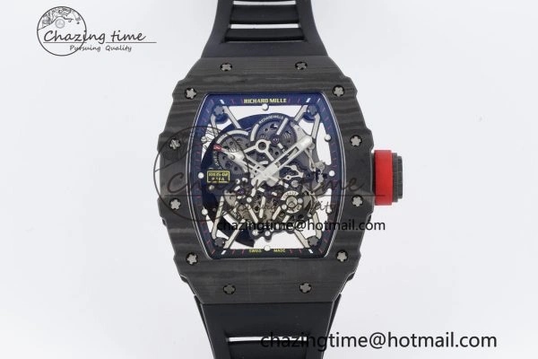 RM035-02 Real NTPT ZF 1:1 Best Edition Skeleton Dial on Black Rubber Strap NH05A V3+