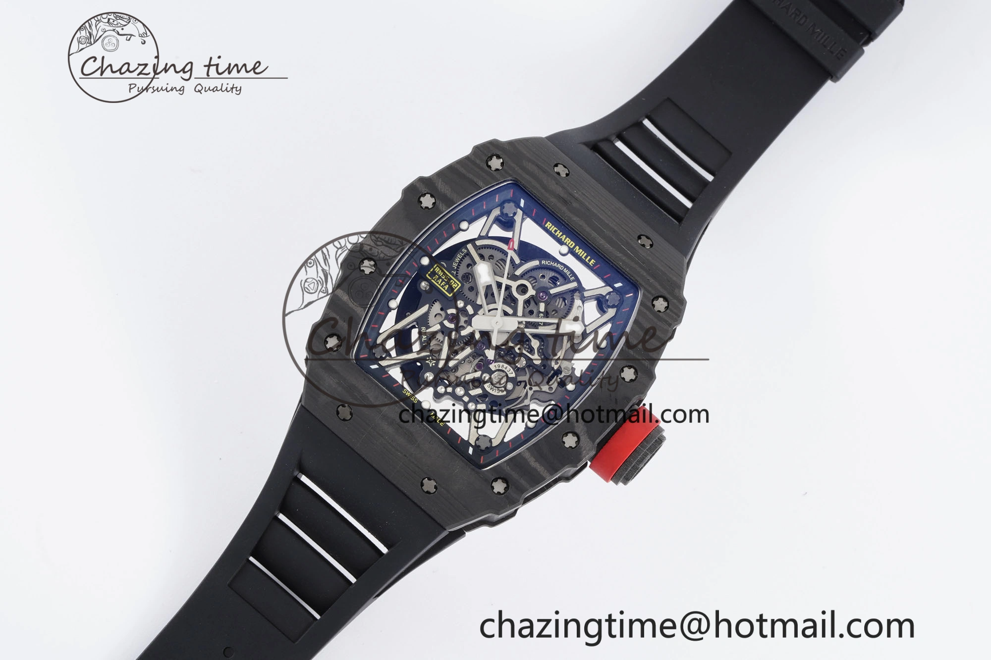 RM035-02 Real NTPT ZF 1:1 Best Edition Skeleton Dial on Black Rubber Strap NH05A V3+