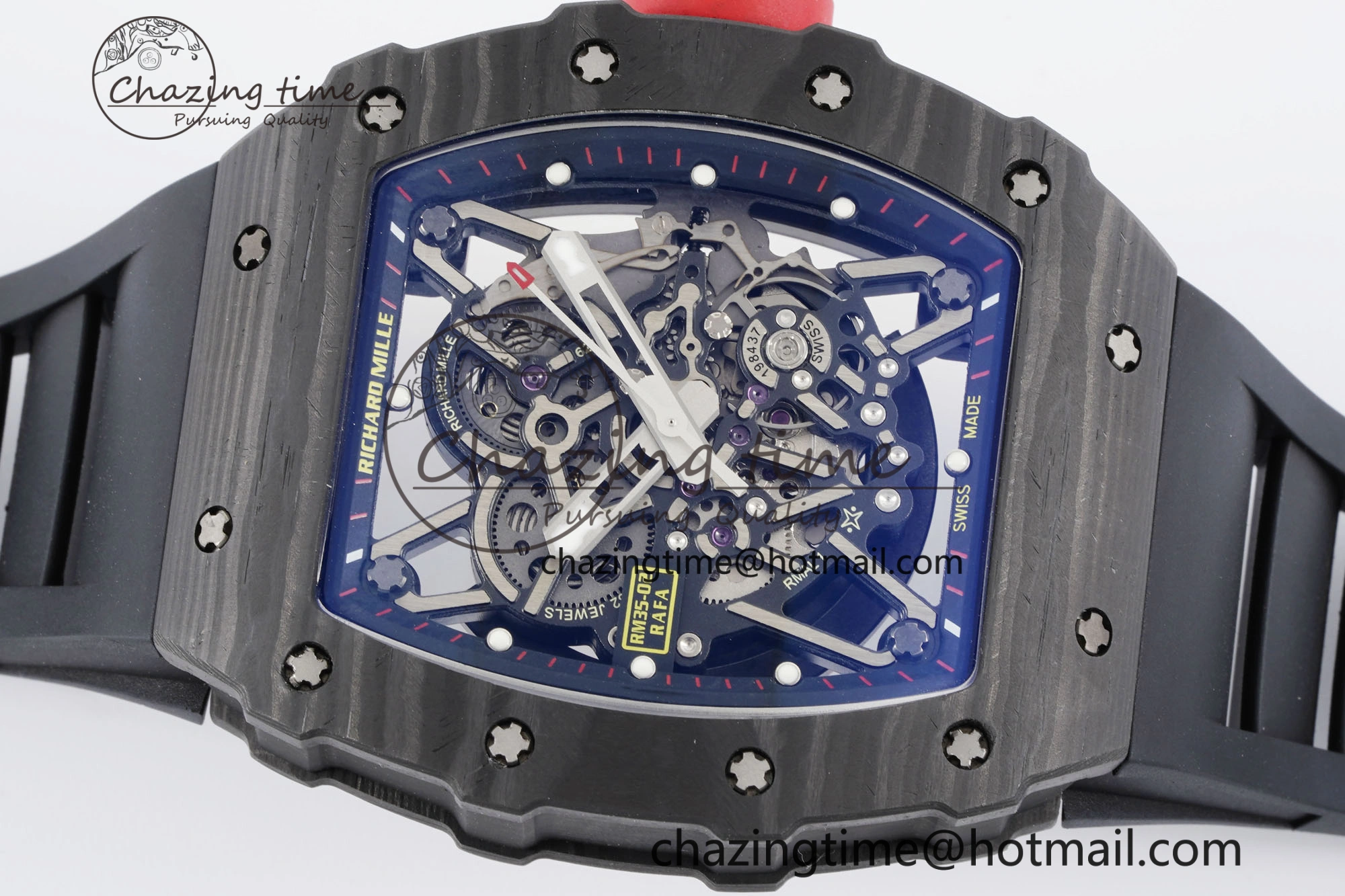 RM035-02 Real NTPT ZF 1:1 Best Edition Skeleton Dial on Black Rubber Strap NH05A V3+