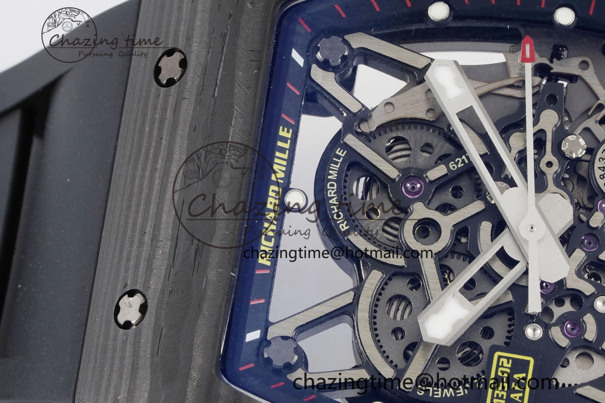 RM035-02 Real NTPT ZF 1:1 Best Edition Skeleton Dial on Black Rubber Strap NH05A V3+