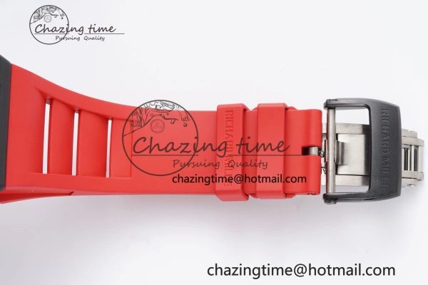 RM035-02 Real NTPT ZF 1:1 Best Edition Skeleton Dial on Red Rubber Strap NH05A V3+