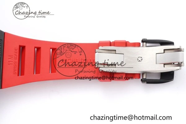 RM035-02 Real NTPT ZF 1:1 Best Edition Skeleton Dial on Red Rubber Strap NH05A V3+