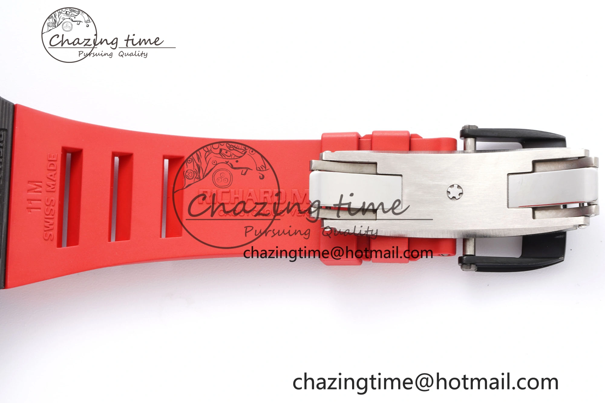 RM035-02 Real NTPT ZF 1:1 Best Edition Skeleton Dial on Red Rubber Strap NH05A V3+