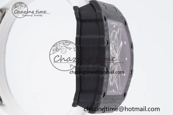 RM035-02 Real NTPT ZF 1:1 Best Edition Skeleton Dial on White Rubber Strap NH05A V3+