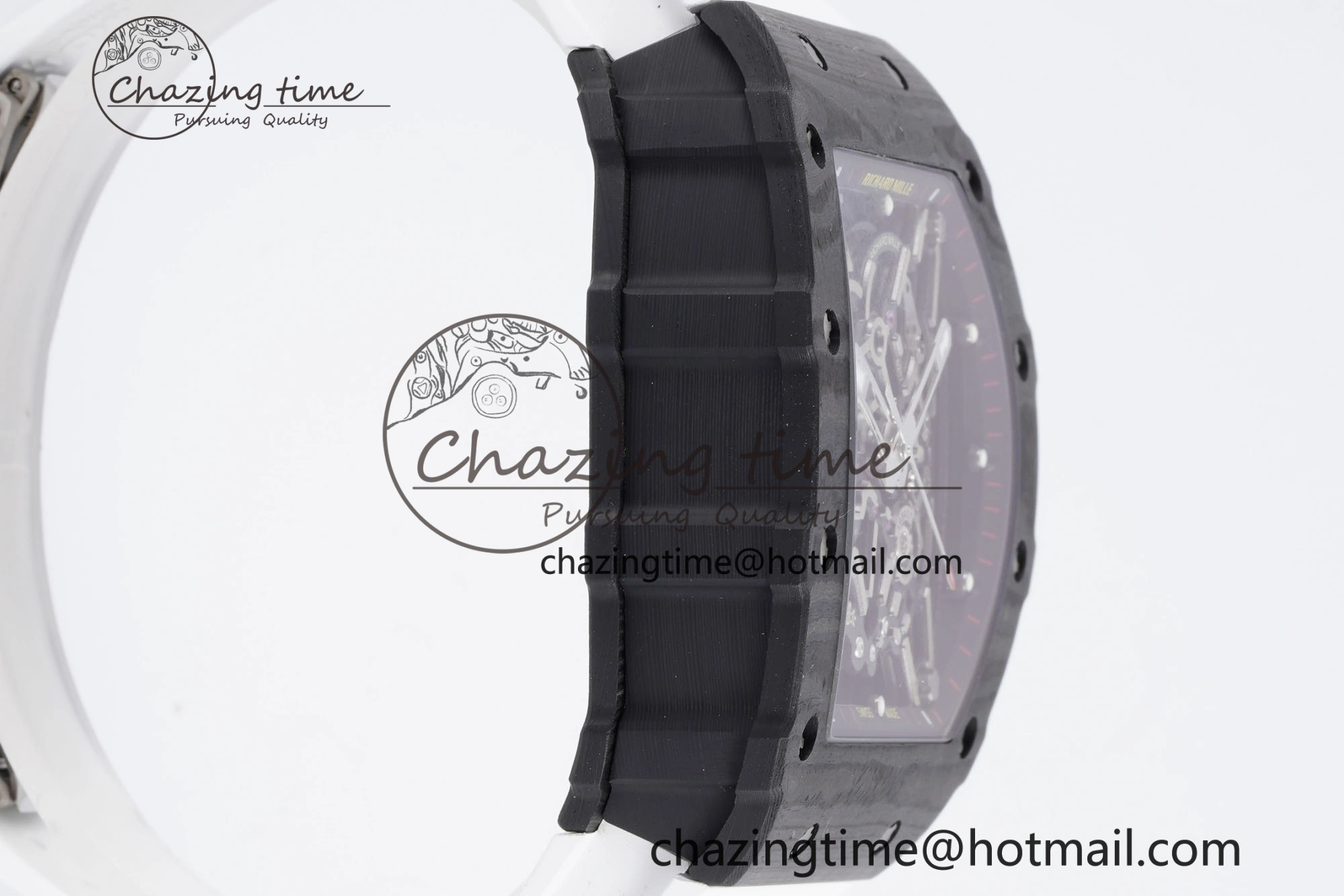 RM035-02 Real NTPT ZF 1:1 Best Edition Skeleton Dial on White Rubber Strap NH05A V3+