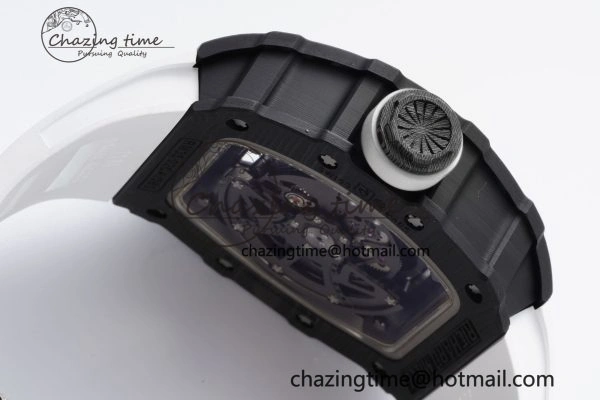 RM035-02 Real NTPT ZF 1:1 Best Edition Skeleton Dial on White Rubber Strap NH05A V3+