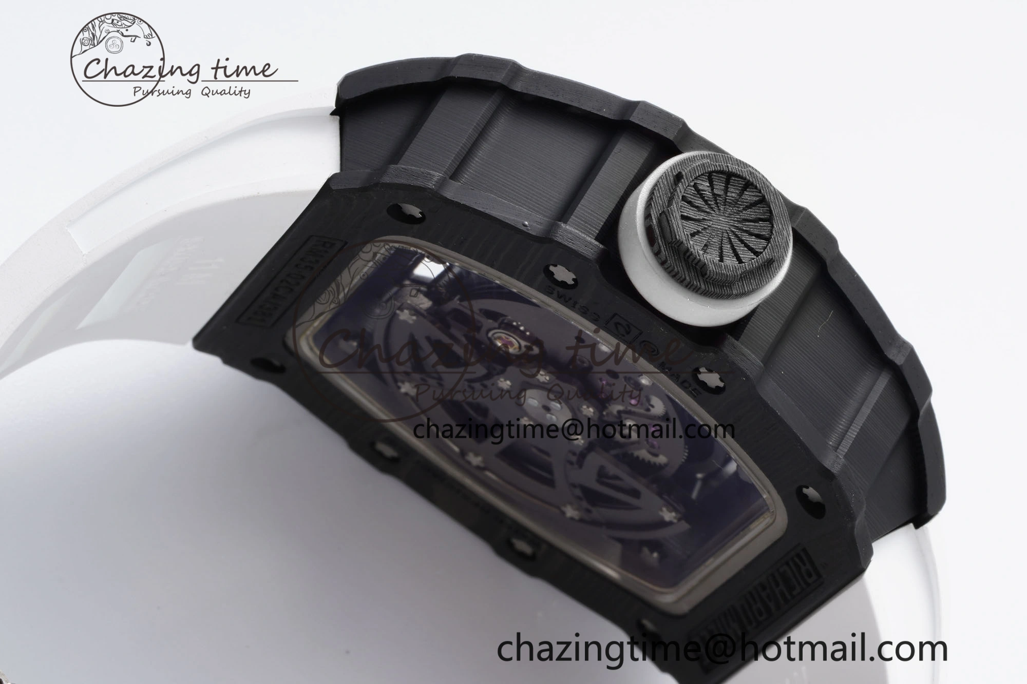 RM035-02 Real NTPT ZF 1:1 Best Edition Skeleton Dial on White Rubber Strap NH05A V3+