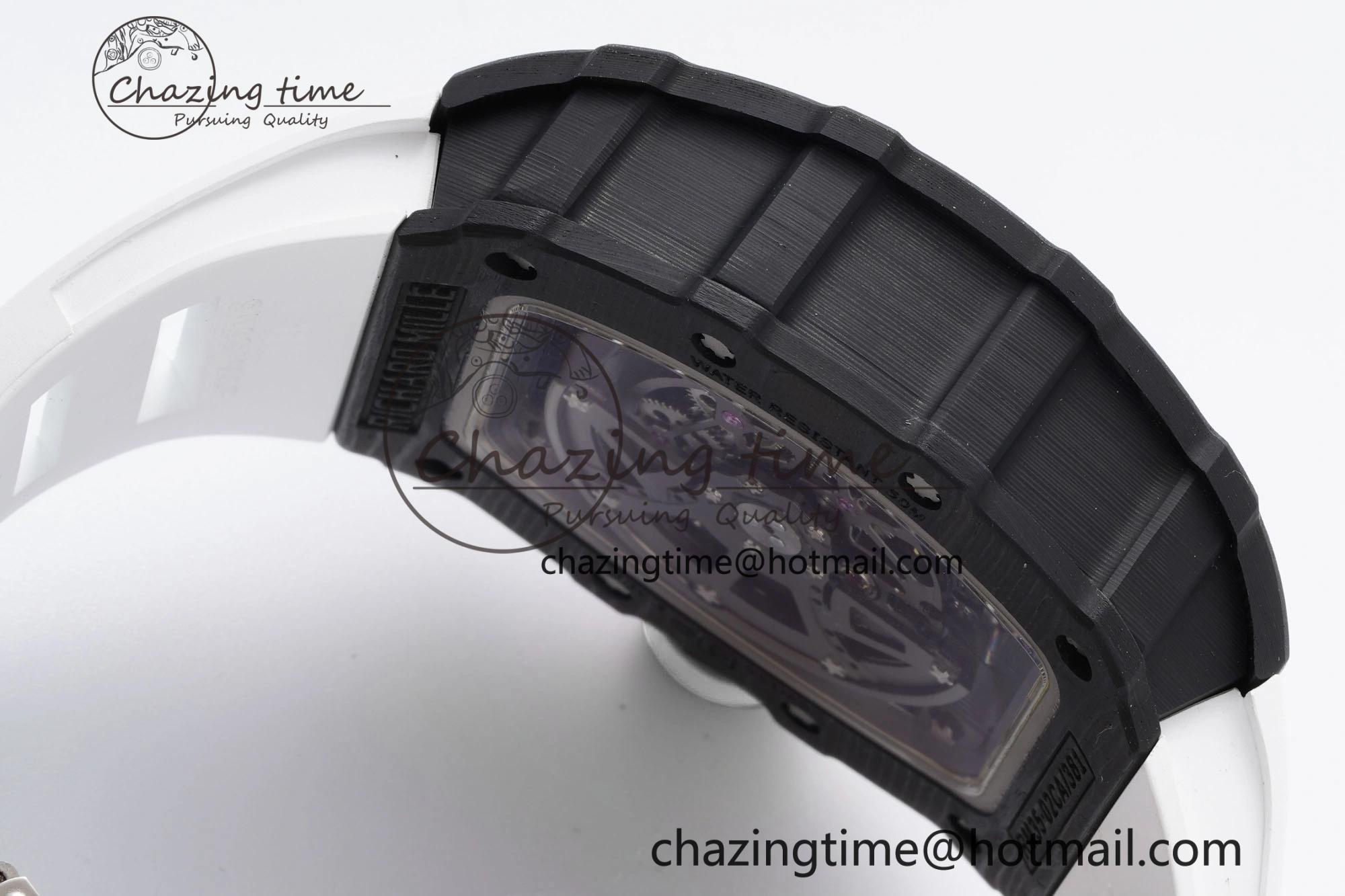 RM035-02 Real NTPT ZF 1:1 Best Edition Skeleton Dial on White Rubber Strap NH05A V3+