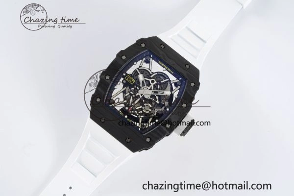 RM035-02 Real NTPT ZF 1:1 Best Edition Skeleton Dial on White Rubber Strap NH05A V3+