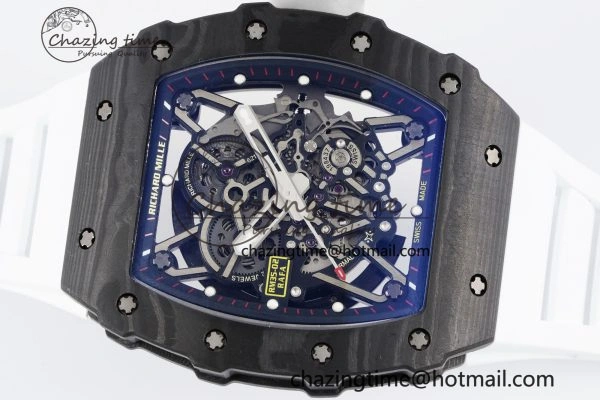RM035-02 Real NTPT ZF 1:1 Best Edition Skeleton Dial on White Rubber Strap NH05A V3+
