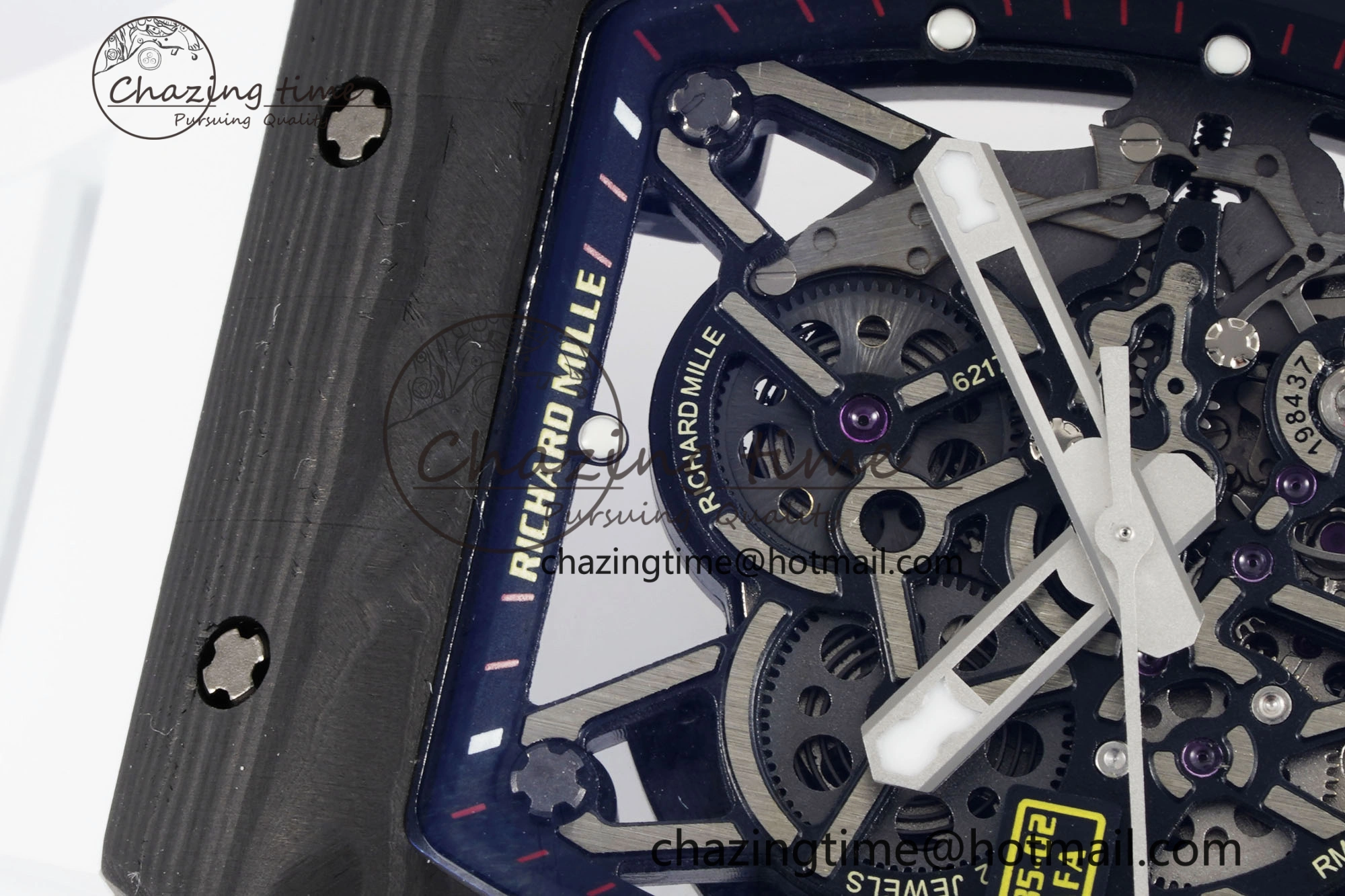 RM035-02 Real NTPT ZF 1:1 Best Edition Skeleton Dial on White Rubber Strap NH05A V3+