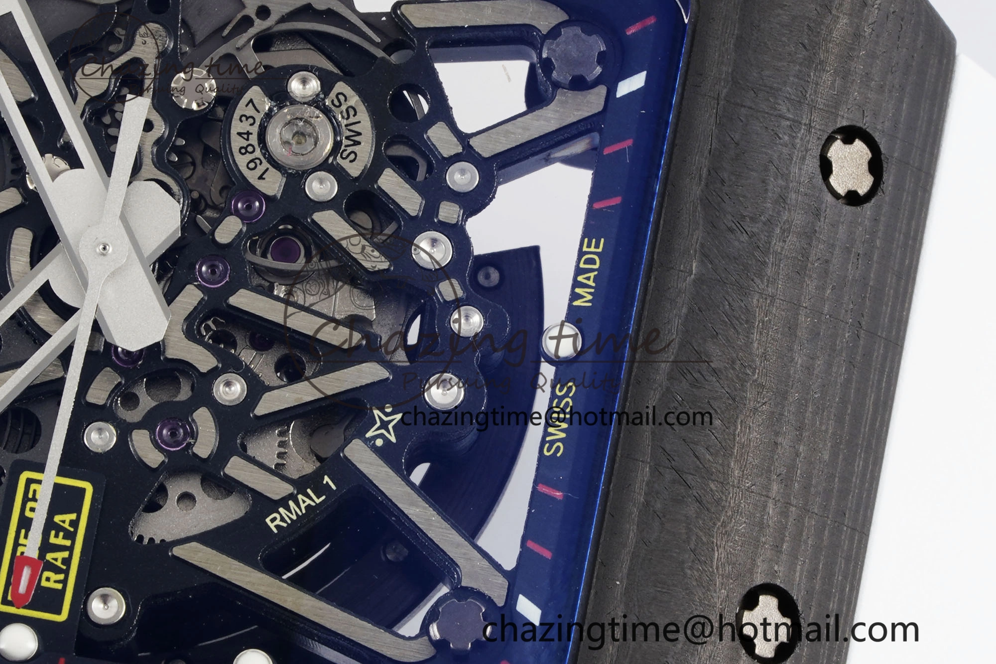 RM035-02 Real NTPT ZF 1:1 Best Edition Skeleton Dial on White Rubber Strap NH05A V3+