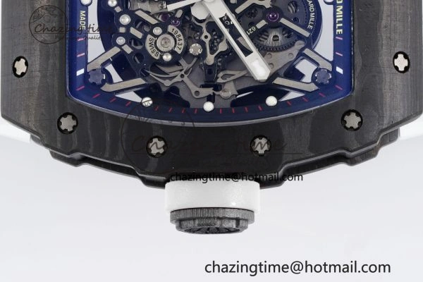 RM035-02 Real NTPT ZF 1:1 Best Edition Skeleton Dial on White Rubber Strap NH05A V3+