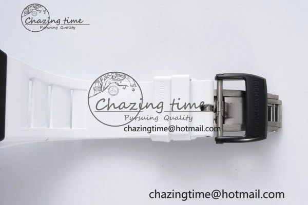 RM035-02 Real NTPT ZF 1:1 Best Edition Skeleton Dial on White Rubber Strap NH05A V3+